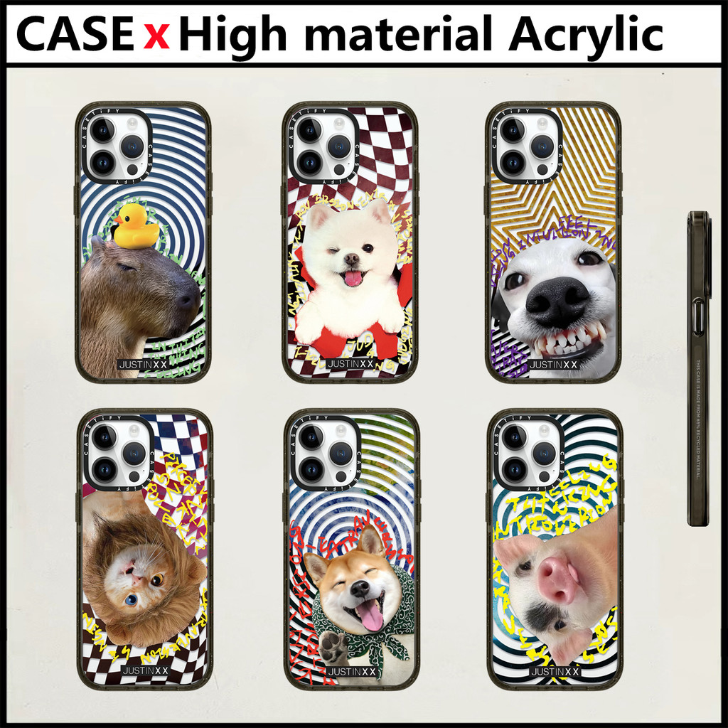 Casetify JUST IN XX - ESFJ iPhone สําหรับ 11 12 13 14 15 16 Pro Max 16 Plus อะคริลิคพลาสติก TPU ตัวอักษรด้านข้างกันกระแทกฝาครอบโทรศัพท์กลับ INS สไตล์ปลอก