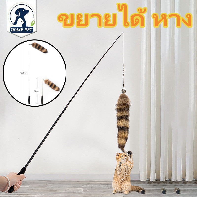 😻ไม้ล่อแมว😻 ขยายได้ หาง ของเล่นแมว ของเล่นล่อแมว องเล่นก้านยาว สําหรับแมว ของเล่นติด