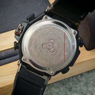 Ferrari Mens Sports Big Dial Multi-function Rubber Waterproof Quartz นาฬิกาดิจิตอล