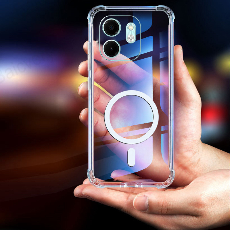 เคสสําหรับ infinix Smart 9 X6532 Hot 50i X6531 X6531B โปร่งใสใสนุ่ม TPU ฝาหลังด้วยสติกเกอร์แม่เหล็ก
