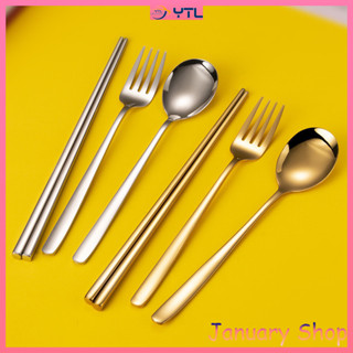 ช้อน&ส้อม ชุดช้อนส้อม เกาหลีแสตนเลส 1คู่ ยาว 21ซมเนื้อสแตนเล…