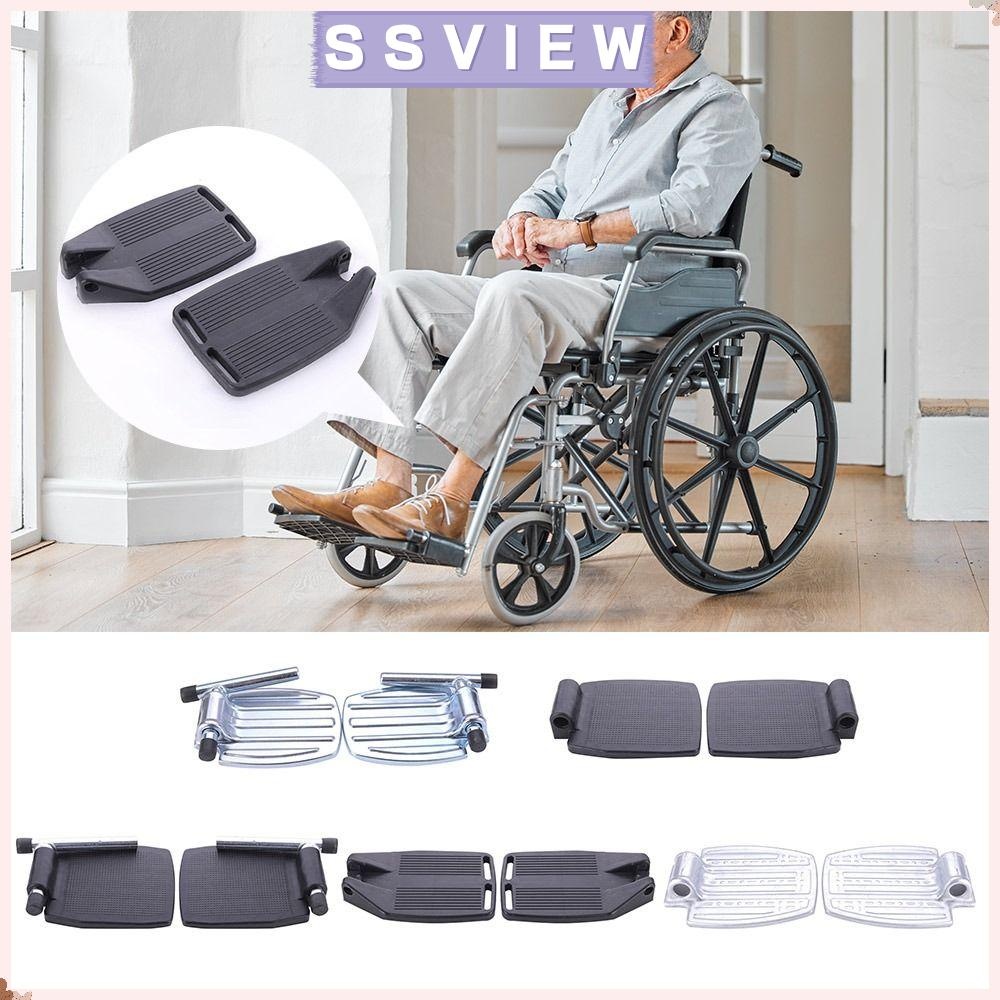 มั่นคง 1คู่รถเข็นเท้าเหยียบ,เปลี่ยนลื่นรถเข็น ที่วางเท้า,แบบพกพาที่มีขาหลอดแผ่นเท้าเหยียบอุปกรณ์รถเข็น