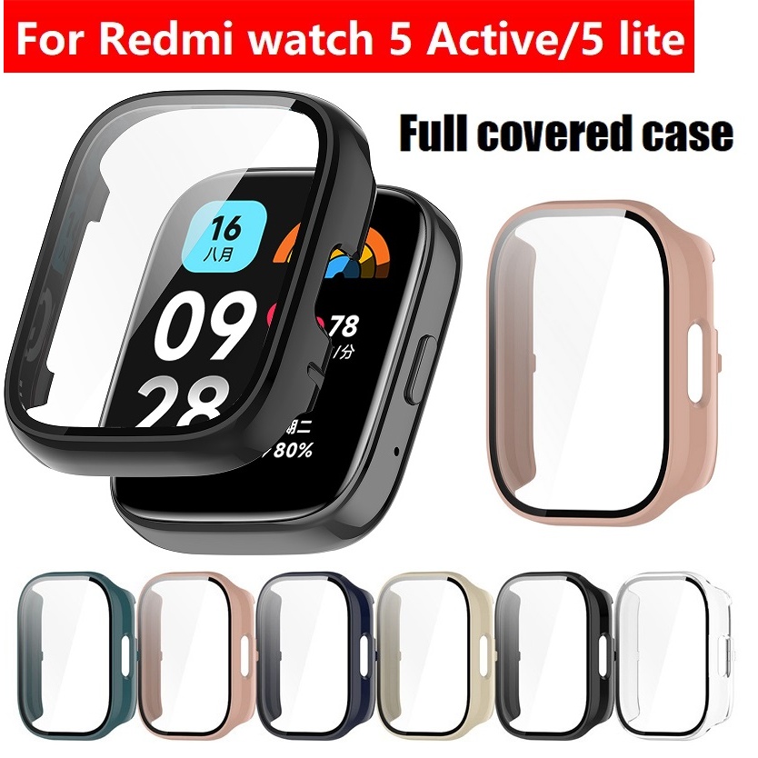 Tempered Glass Cover Compatible For Redmi watch 6 สาย Redmi Watch 5 Active เคส Smartwatch Full Covered เคส Redmi Watch 5 Active Bumper For Redmi Watch 4 เคส Protective Redmi Watch 3 Cover Anti Scratch เคส Redmi Watch 3 Active Case เคส Redmi watch 6 Case
