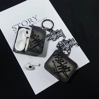 Stussy Soft TPU ซิลิโคนสแควร์สําหรับ AIRPODS 4 PRO2 /1/2/3 PRO ป้องกันกรณีเฉพาะเชลล์ฝาครอบป้องกันอุปกรณ์เสริม