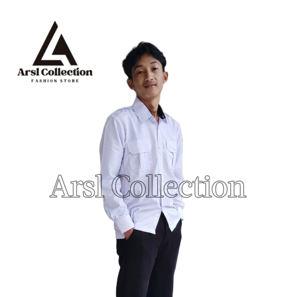 KEMEJA เสื้อ PDH สีขาวล่าสุดสําหรับตัวแทนพลเรือนของผู้ชาย - ชุดบริการแขนยาวพร้อมตัวแปรคอปกสีดําและสี