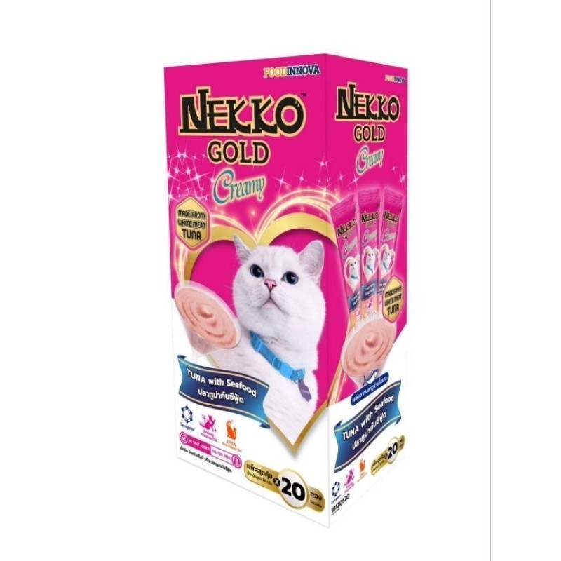 Nekko Gold Creamy Treat ขนมแมวเลีย เน็กโกะ [1 กล่อง = 20 ซอง]