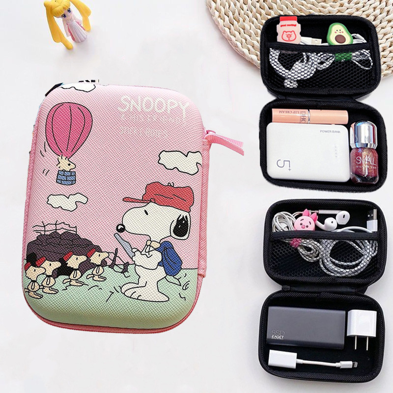 น่ารัก Snoopy Power Bank กรณีกระเป๋าโทรศัพท์กันน้ํา Powerbank กระเป๋าเก็บอุปกรณ์เสริมโทรศัพท์มือถือ