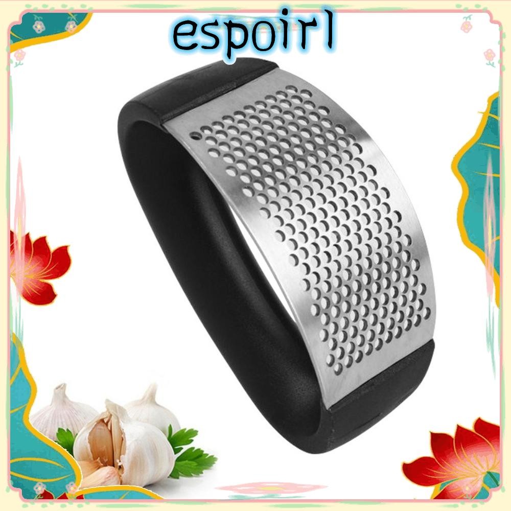 Espo 2PCS กระเทียมกด Rocker, สแตนเลสพร้อม Peeler กระเทียม Mincer, 2024 สบาย Grip นวัตกรรมกระเทียม Crusher เครื่องมือห้องครัว