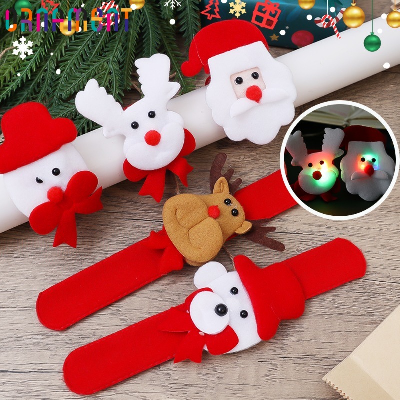 [โดดเด่น] Christmas Clap Circle - สร้อยข้อมือแหวนตบคริสต์มาสตลก - สายรัดข้อมือการ์ตูนซานตาคลอส - ตกแต่งปาร์ตี้ในเทศกาล - ของขวัญสําหรับเด็ก