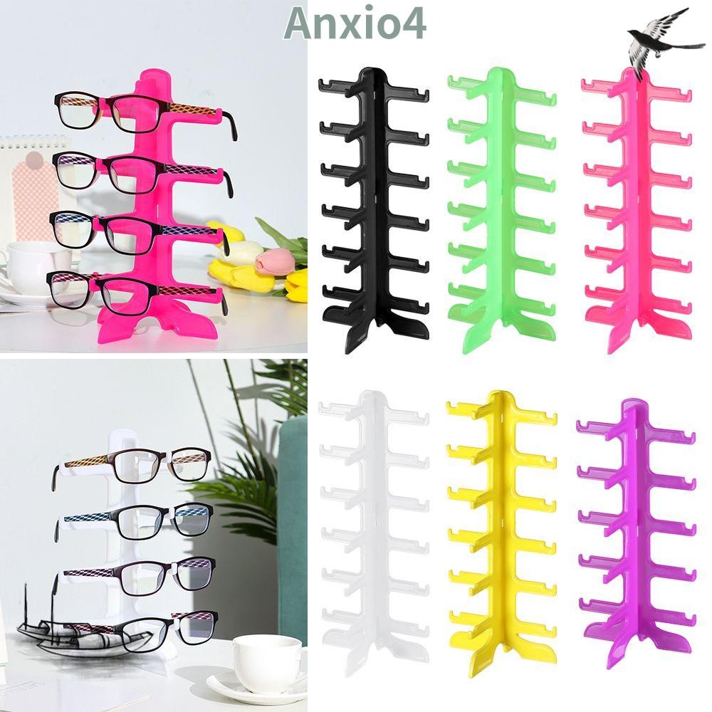 Anxio4 แว่นตายืนแสดงประหยัดพื้นที่ชั้นวางที่มีสีสันใหม่แว่นกันแดดชั้นเก็บ