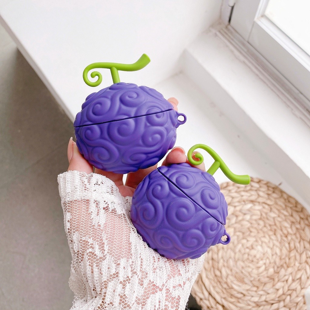 3D Devil Fruit ปลอกซิลิโคนสําหรับ AirPods 1 2 3 4 ANC รูปที่ 3