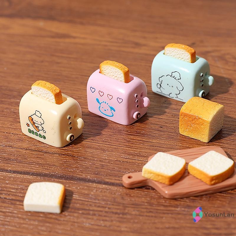 Yosunlan] 1/2PCS บ้านตุ๊กตามินิจําลองขนมปังปิ้งเครื่องทําขนมปังเล่นอาหารตกแต่ง DIY รุ่น Miniatures ฉาก Props อุปกรณ์เรซินใหม่