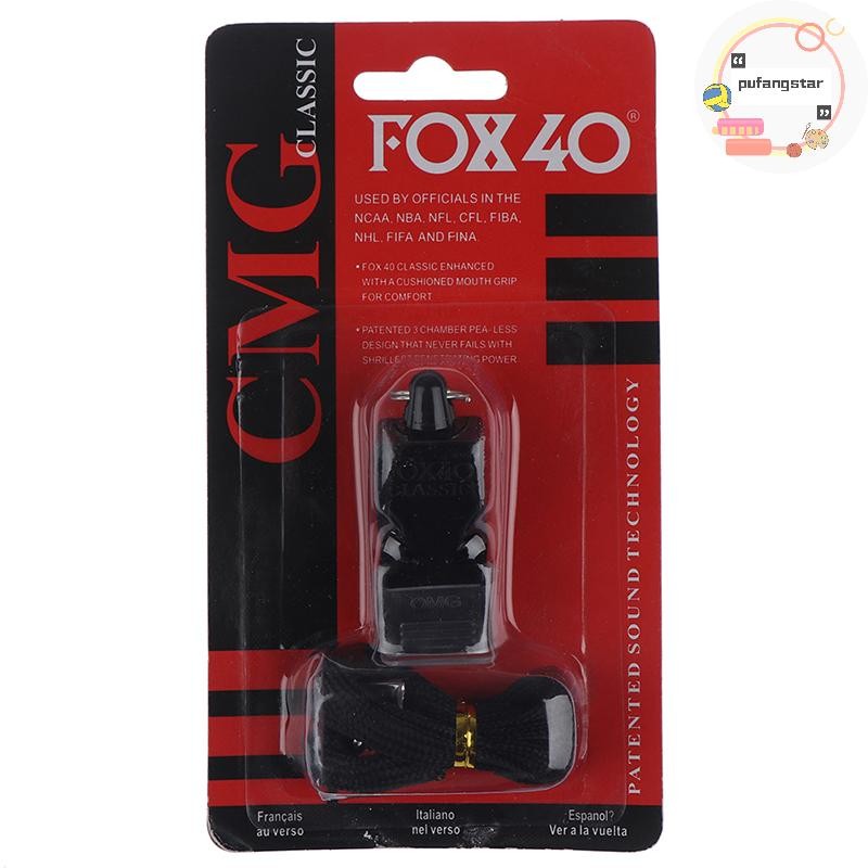 Pufangstar นกหวีดพร้อม Lanyard Fox 40 ฟุตบอลฟุตบอลบาสเกตบอลฮอกกี้เบสบอล TH