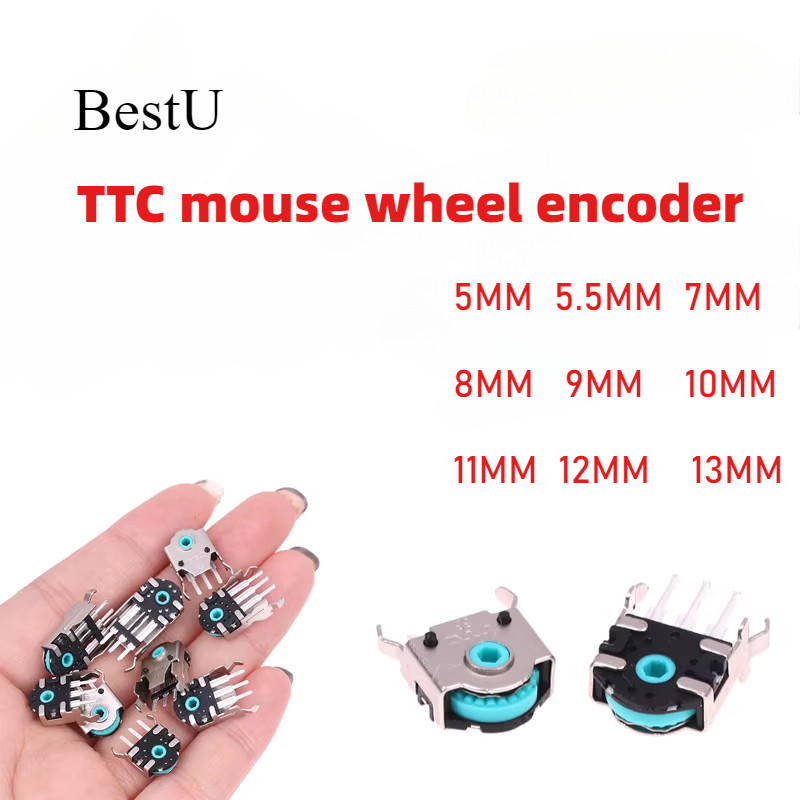 ตัวเข้ารหัสล้อเมาส์ TTC ของแท้ 5/5.5/7/8/9/10/11/12MM Green Core 5 ล้านตัวเข้ารหัสเมาส์