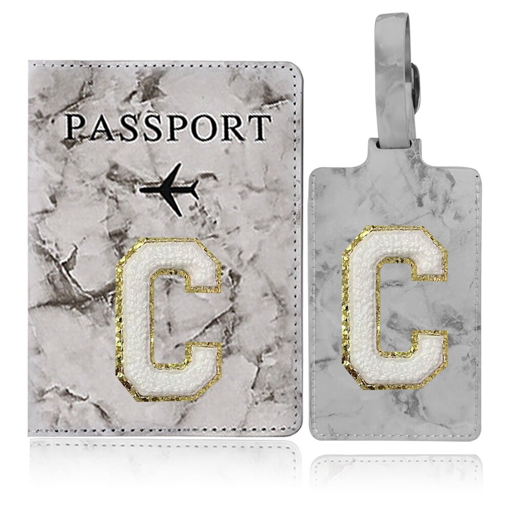 แท็กกระเป๋าขายร้อนและผู้ถือปกหนังสือเดินทาง PU แฟ้มหนังกระเป๋าเดินทางสติกเกอร์ปัก - รูปที่ 4