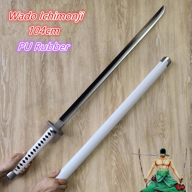 Cosplay Sword 1:1 Anime Wado Ichimonji Sword Weapon Katana Safety PU Samurai Sword Toy 104cm