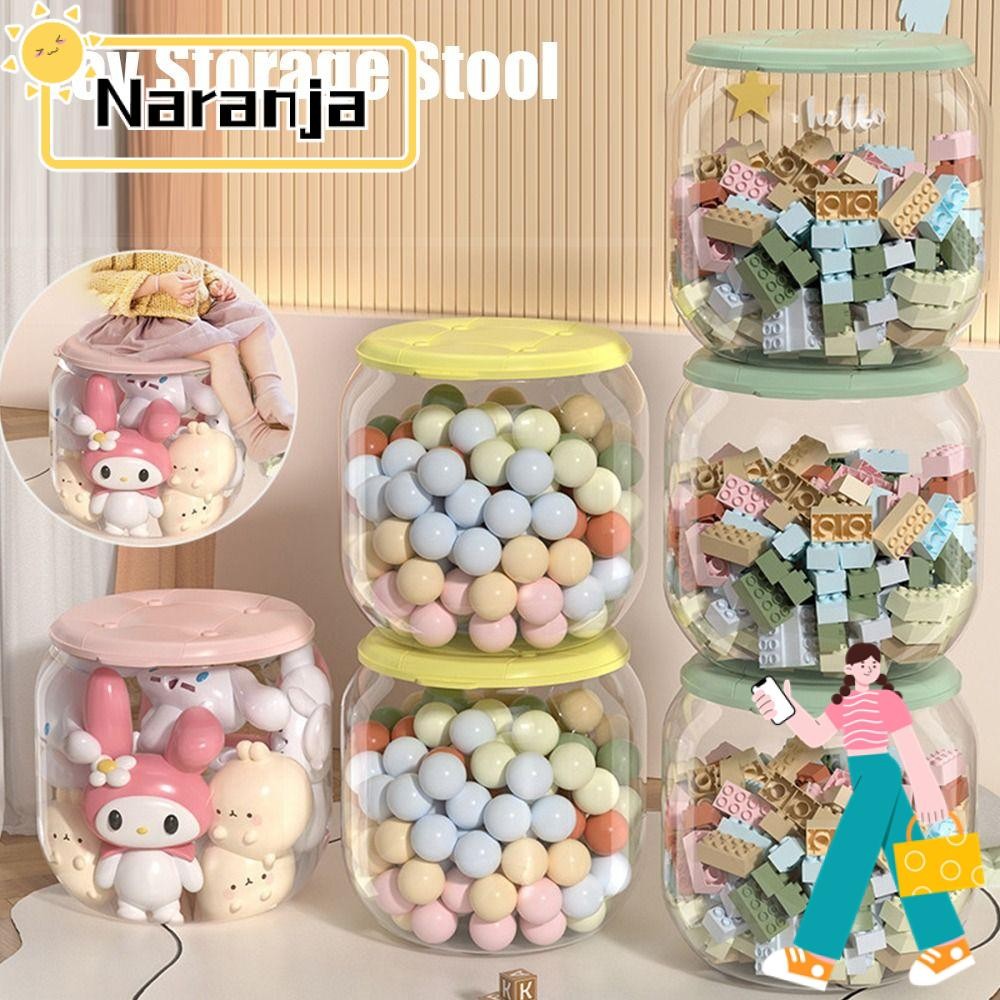Naranja 1 ชิ้นของเล่น Organizer กล่อง, ของเล่นเด็กโปร่งใสตู้โชว์คอนเทนเนอร์, S/L พลาสติกรองเท้าเปลี่ยนสตูลสตูลสตูลจัดเก็บสําหรับสิ่งเล็ก ๆ
