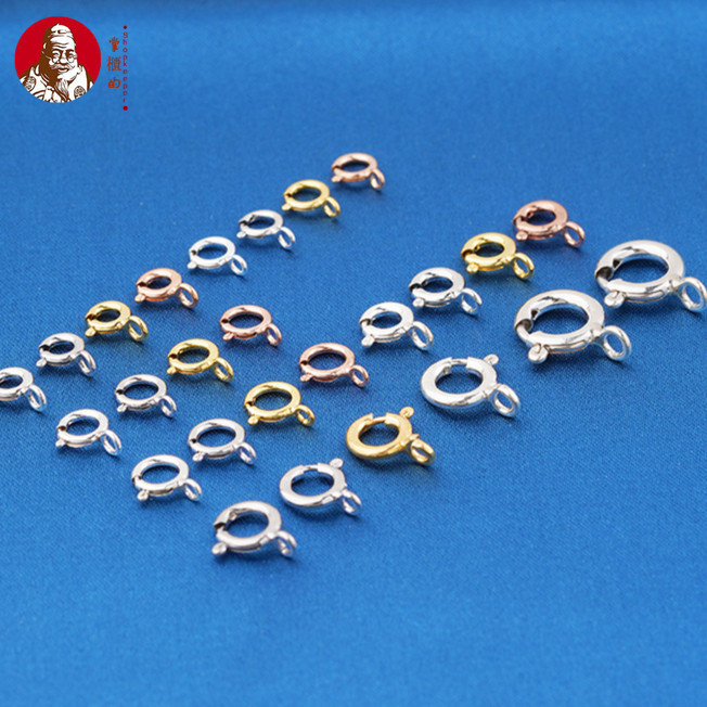 S925 เงินทําด้วยมือ DIY หัวเข็มขัดวัสดุสร้อยข้อมือสร้อยคอการเชื่อมต่อ Finishing หัวเข็มขัดฤดูใบไม้ผลิหัวเข็มขัด QQ อุปกรณ์เสริมหัวเข็มขัดหัว