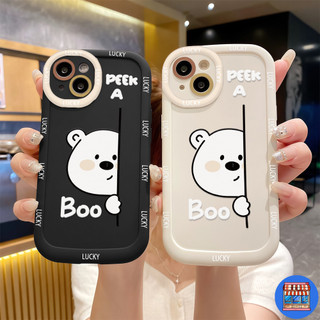 พร้อมส่ง เคสสำหรับไอโฟน16 รูปภาพลูกหมีขาว ทำตัวตลก เคสครอบเต็มกล้อง For IPhone 11 13 12 14 15 16 Pro 7/8Plus X XR XS Max