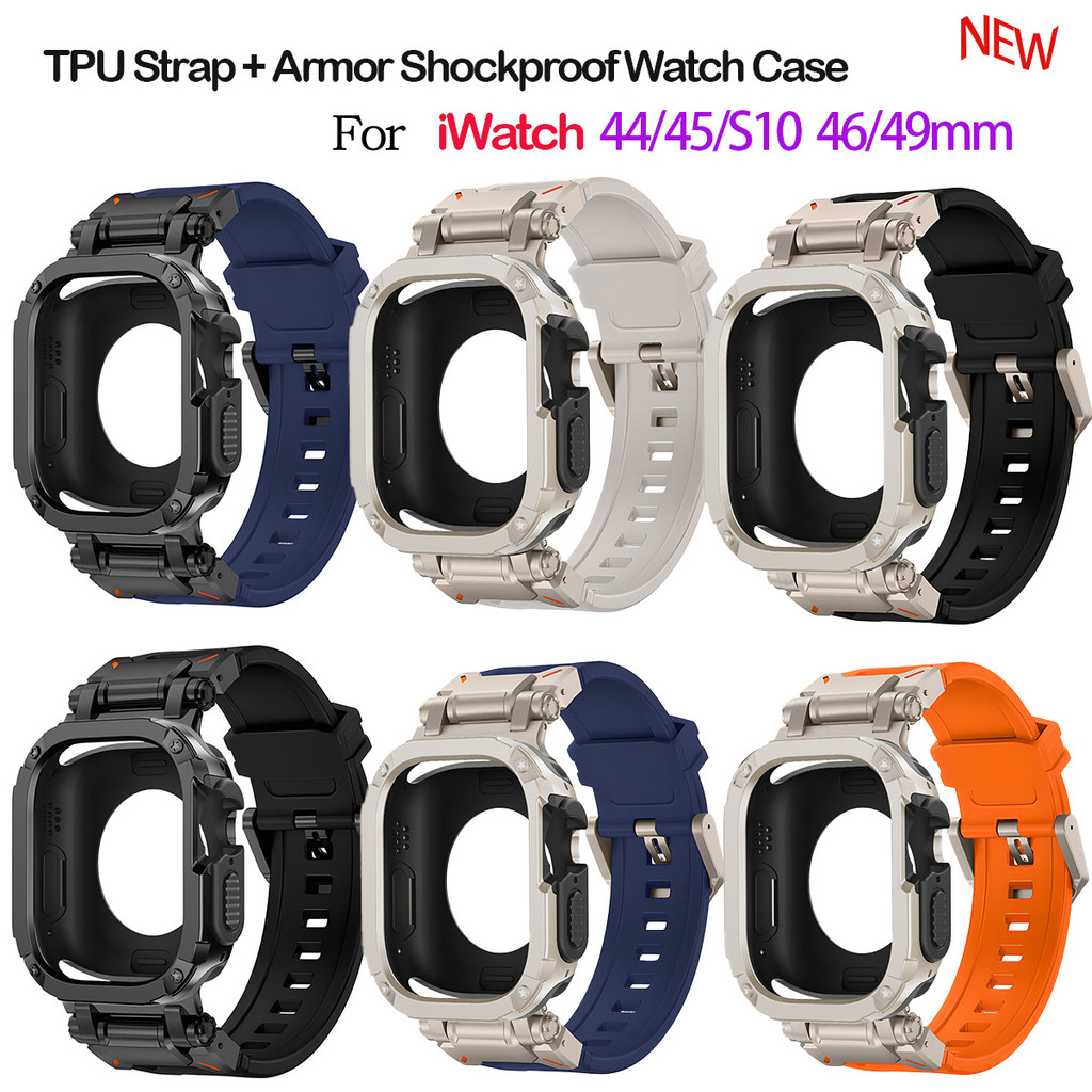Explorer TPU Strap + Armor กันกระแทกนาฬิกาชุดเข้ากันได้กับ iWatch Ultra3 s10 S11 44 45 46 49 มม.