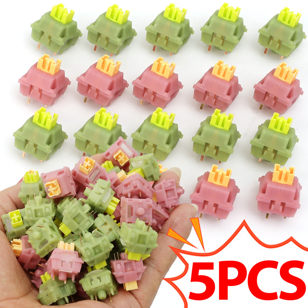 V3 สวิตช์เชิงเส้นเงียบ 5 ชิ้น, สวิตช์คีย์บอร์ดแบบกลไกพร้อมคอลัมน์คู่มือแสงและสปริงขยายสําหรับเล่นเกม