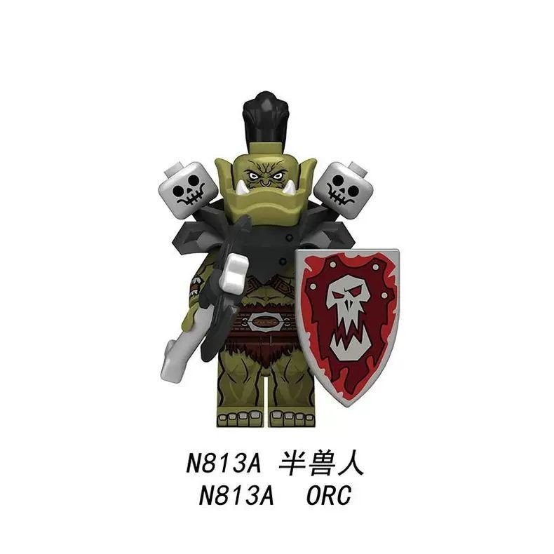 Building Blocks World of Warcraft Minifigures Orc Warriors Third Party อัศวินยุคกลางประกอบของเล่น N8