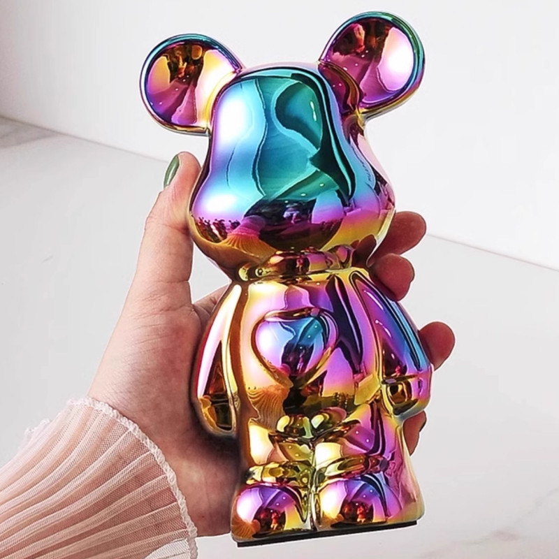 กระปุกออมสินหมีเซรามิก กระปุกออมสิน 28cm BearBrick สีโลหะต่างๆ งานกระเบื้องเซรามิค ของตกแต่งบ้าน - รูปที่ 2