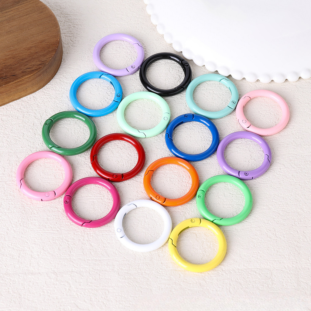 5ชิ้นของ20-41มิลลิเมตรสีโลหะผสมทาสีฤดูใบไม้ผลิหัวเข็มขัดวงกลมเปิดแหวนพวงกุญแจอุปกรณ์เครื่องประดับ ทําเอง