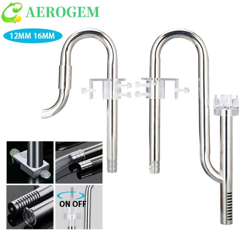 AEROGEM Inflow Outflow Pipe, Non-rust 12/16mm ลบน้ํามันหลอดฟิล์ม,ขยาย 360 องศาหมุนถังปลาที่ถอดออกได้ Inlet และ Outlet Filter Aquarium