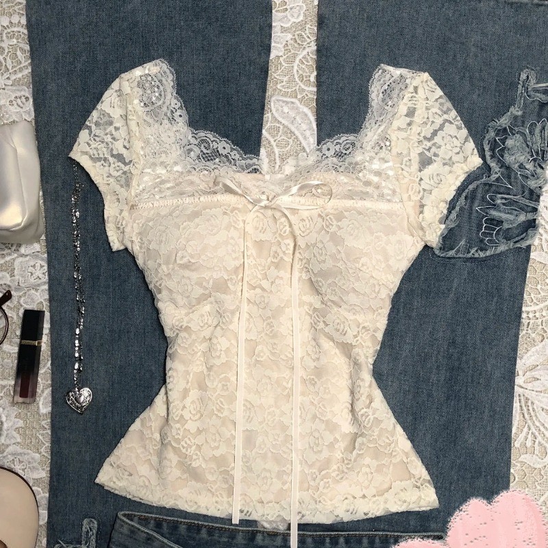 LINNA~Xคอวี โบว์ ผูกขึ้น แขนยาว เสื้อเชิ้ต รุ่นใหม่ สไตล์หวาน