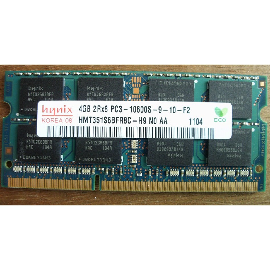 Hynix Hynix Hynix PC3-10600S DDR3 1333 4G แถบหน่วยความจําโน้ตบุ๊กดั้งเดิม