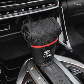 Toyota หุ้มคันเกียร์รถยนต์ PU ปลอกหนัง Shift Handle ฝาครอบ กันลื่น ที่ทนต่อการสึกหรอ Shift Knob ตกแต่งฝาครอบป้องกัน สำหรับ Toyota Fortuner Camry Hilux Revo Yaris ATIV Yaris Cross Veloz Prius Innova Hiace Yaris Corolla Cross CHR Wish
