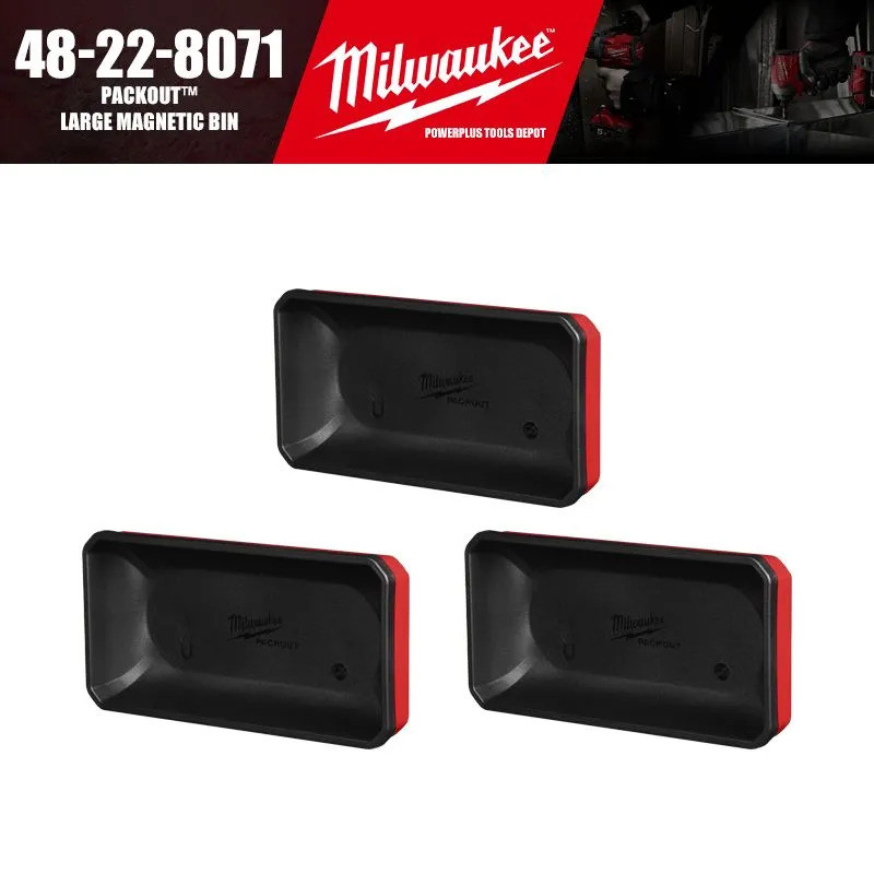 Milwaukee PACKOUT 48-22-8071 Large Magnetic Bin Organizing Storage Hang Tool Box Accessories Small Items Magnetic Dish