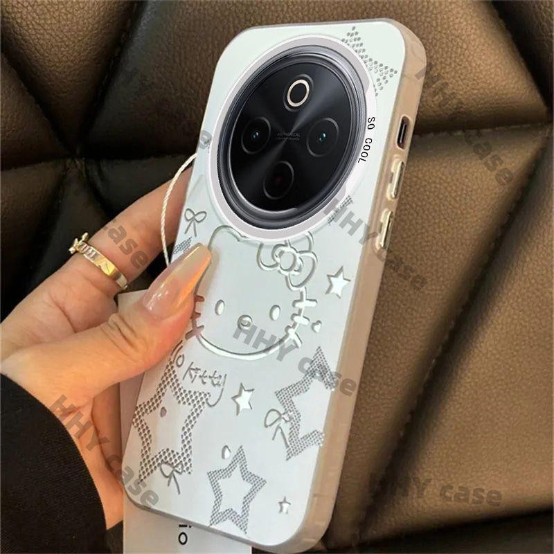 เคส IQOO Z10 5G เคส กรัมกรณีดาวเคทีแมวกันกระแทกเชลล์ที่เรียบง่ายลูกอมสีเคลือบฮาร์ดหรูหราชุบไฟฟ้าปุ่มโทรศัพท์มือถือป้องกันกรณี เฮ้ ราคา ถูกที่สุด ดีลบีเคเค แกลเลอรีภาพที่ 4