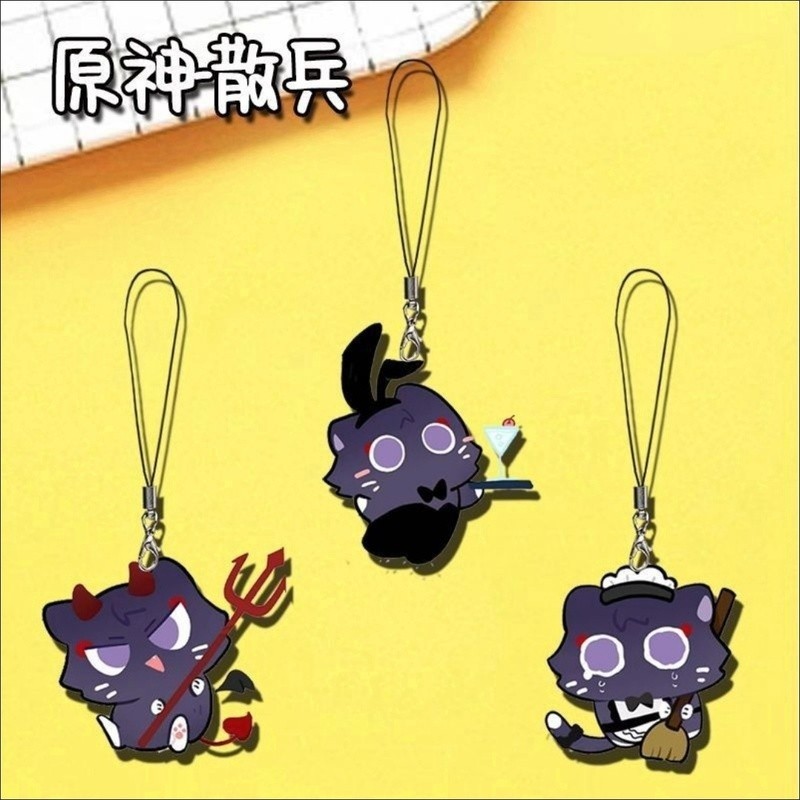 3 ชิ้น/เซ็ตเกม Genshin Impact พวงกุญแจ Wanderer Kunikuzushi แมว Balladeer Kabukimono Scaramouche อะคริลิครูปจี้อุปกรณ์เสริมน่ารักโทรศัพท์มือถือโซ่ของเล่นของขวัญ