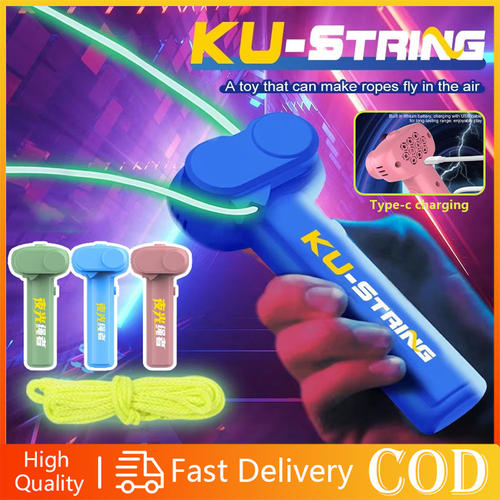เชือก launcher Loop Fidget ของเล่น launcher ZipString มือถือปรับความเร็ว Luminous เชือก Lasso เด็กผู้ใหญ่สนุกเกมฉีดของเล่น