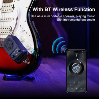 LEKATO JA-05G 4 เอฟเฟกต์บลูทูธมินิกีตาร์เครื่องขยายเสียงชาร์จ 5W กีตาร์ไฟฟ้า Amp