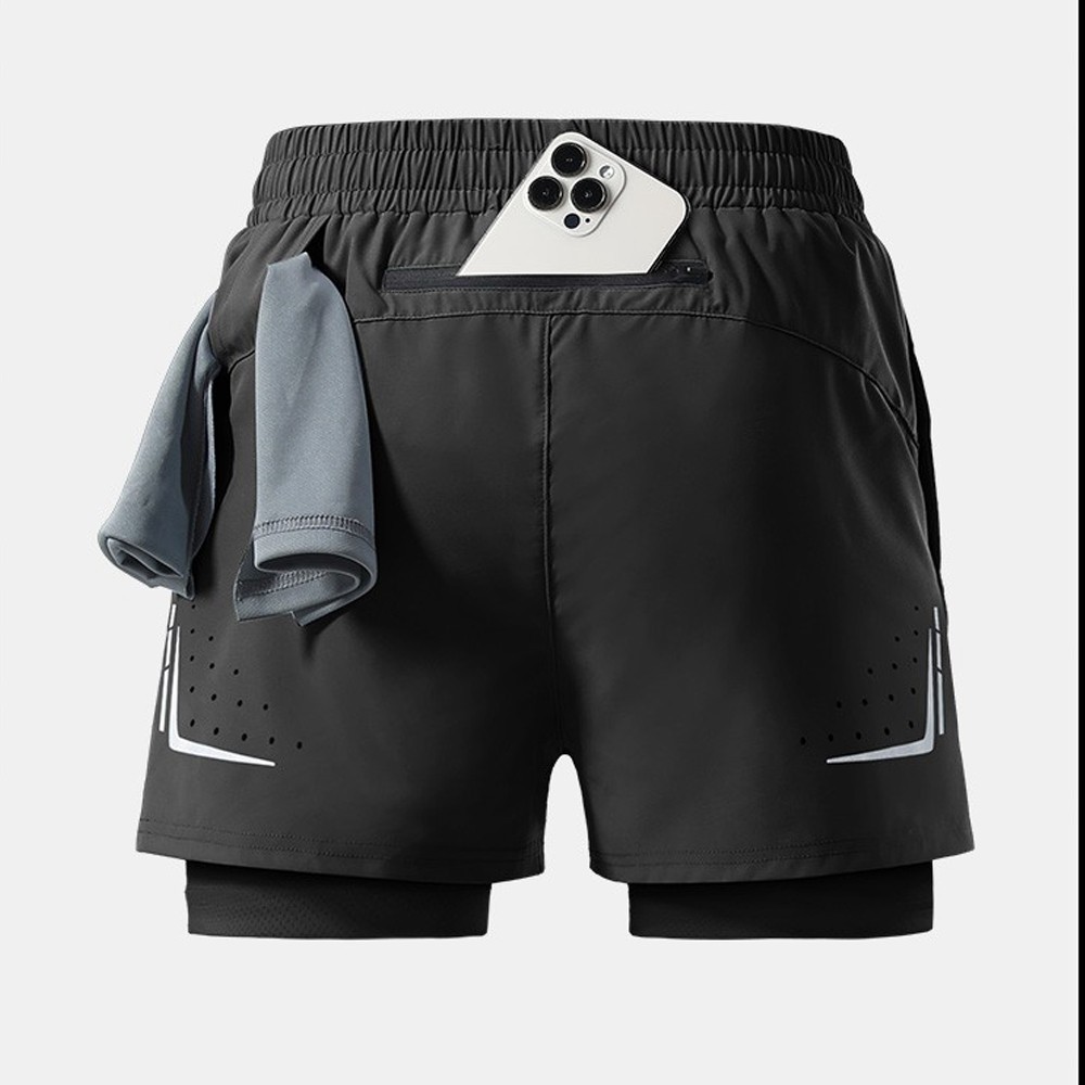 M-5XL กีฬากางเกงขาสั้นผู้ชาย ระบายอากาศได้ดี แบบแห้งเร็ว ไซส์ใหญ่ ความยืดหยุ่นสูง เหมาะกับใส่ออกกําลังกาย วิ่ง สําหรับผู้ชาย - รูปที่ 4