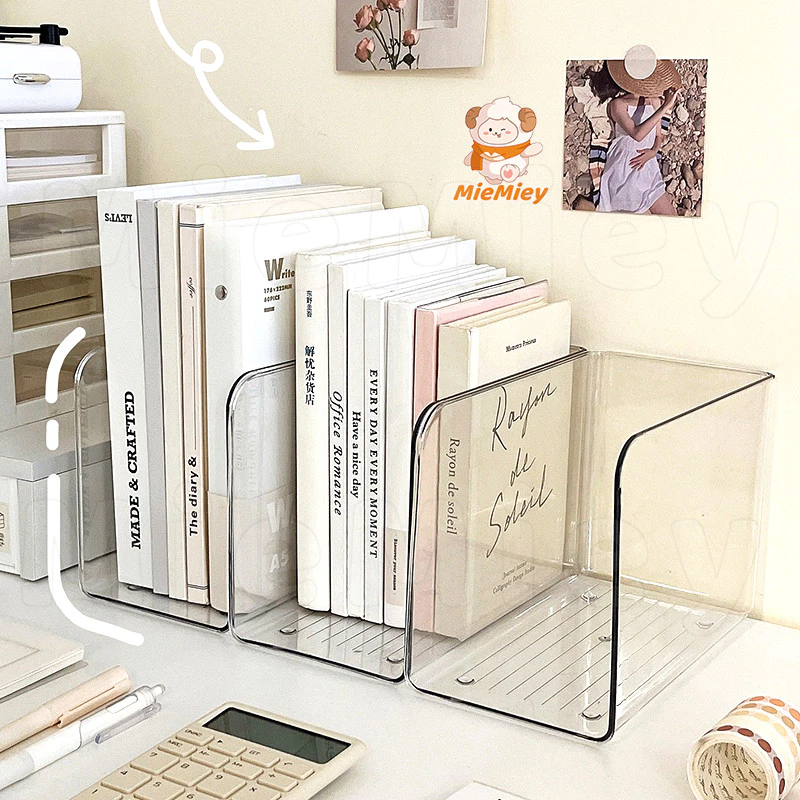 Book Stand ชั ้ นวางหนังสืออะคริลิคใส Simple ฟรีผสม U-รูป Bookends Home Office