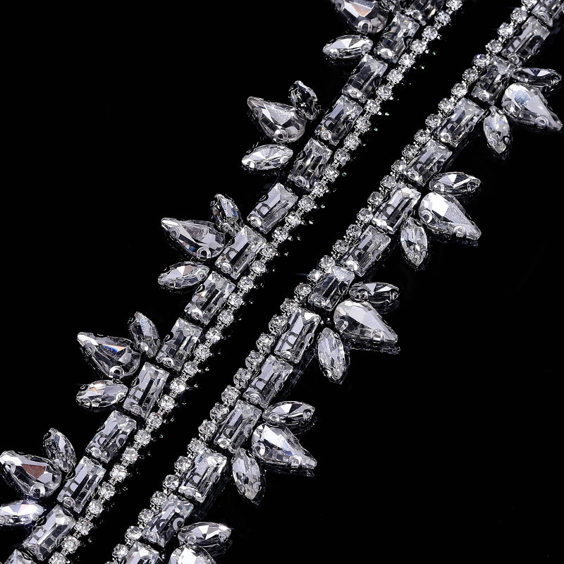 คริสตัล Rhinestone Trim สำหรับ DIY และซ่อม วิธีการยิงด้วยเหล็ก ใช้งานได้ทั้งชุดแต่งงานและกระเป๋า - รูปที่ 5