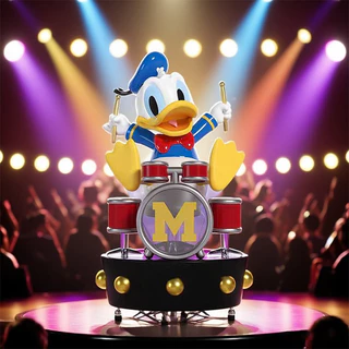 6 ชิ้น/เซ็ต 9.5 ซม.การ์ตูนอะนิเมะเพลง Party แซ็กโซโฟน Donald Duck Jazz กลองชุด Goofy รุ่น Q PVC ตัวเลขการกระทําตุ๊กตาของเล่น