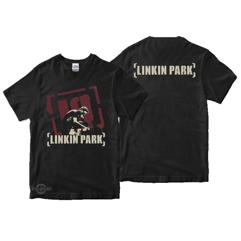 เสื้อยืด Linkin Park แบบ vintage สีดำแขนสั้น พิมพ์ลายเต็มตัว