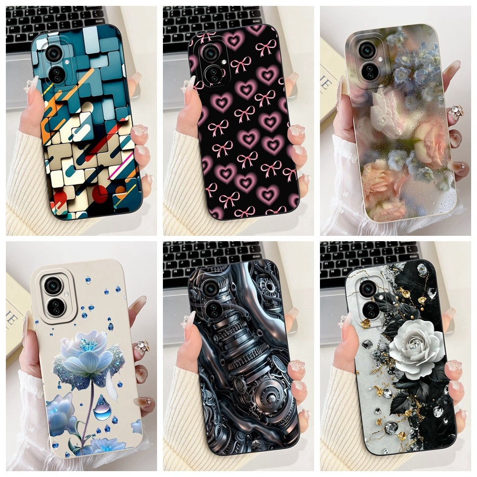 Tecno Spark 9T กรณี KH6 ซิลิโคนแมวน่ารักแฟชั่นผีเสื้อดอกไม้ Love ทาสีฝาครอบ Tecno Spark 9T เคสโทรศัพท์