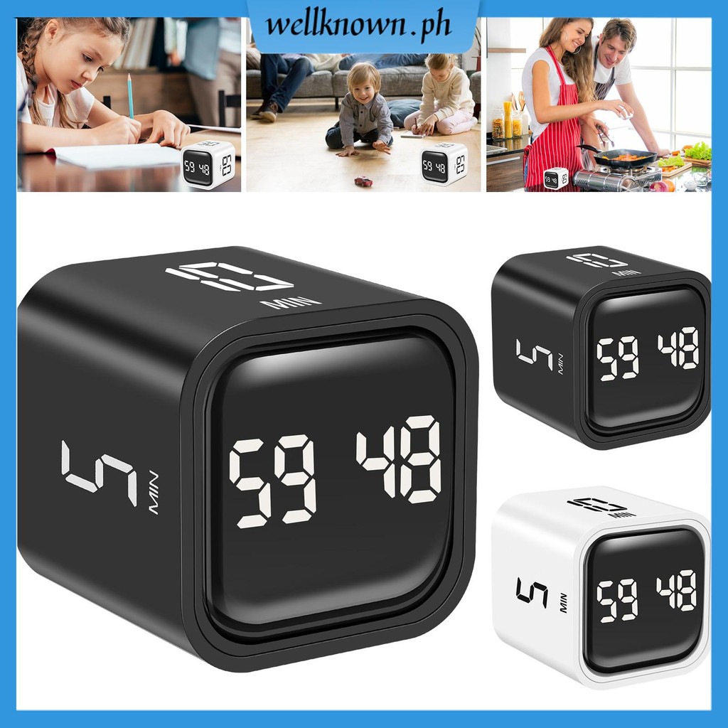 Cube Timer 500mAh การหมุนแบบชาร์จไฟได้ Timer Compact Time Management Cube แบบพกพา Productivity Timer