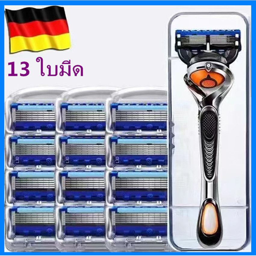 ด้วย Gillette Fusion 5 ProGlide 5 ใบมีด 8 ชิ้น 12 ใบมีด Trimmer ที่แข็งแกร่ง