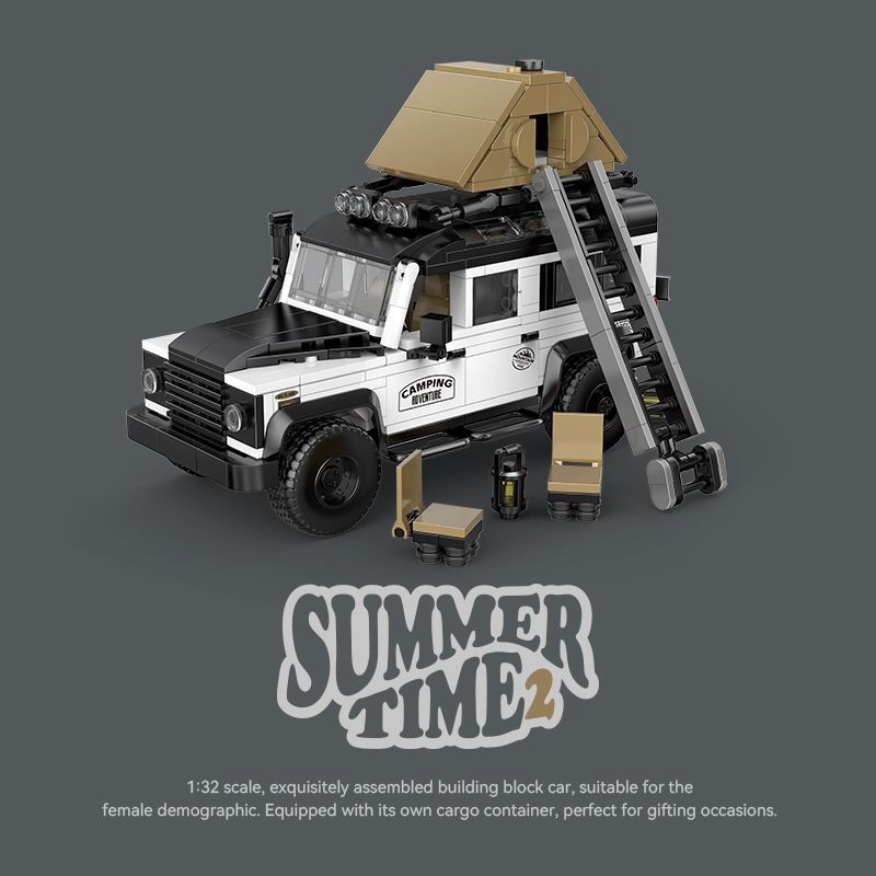 【Power Block】รถของเล่นบล็อกตัวต่อ Land Rover Defender Camping Touring ประกอบอนุภาคขนาดเล็กของเล่นคอลเลกชันการศึกษาเครื่องประดับ#peetyeee