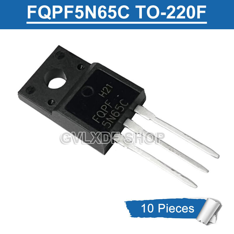 10pcs FQPF 5N65C 5N65 TO-220F FQPF5N65C FQPF5N65 TO220F 650V/5A MOSFET ทรานซิสเตอร์ใหม่ S8ME