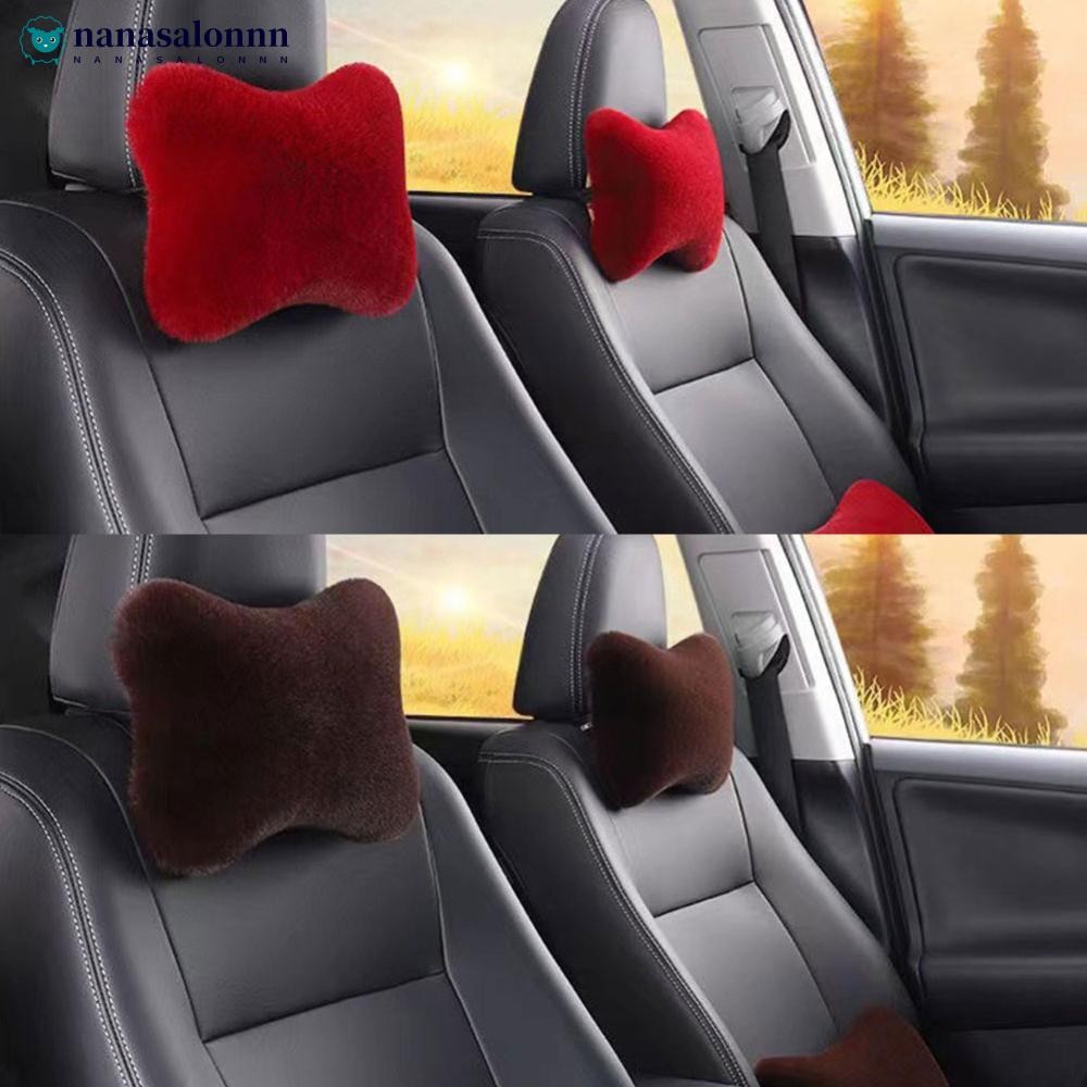 NANASALONNN ฤดูหนาว Soft Plush รถที่นั่งคอ Rest หมอน Headrest Plush ความอบอุ่น Comfort Lumbar คอหมอน