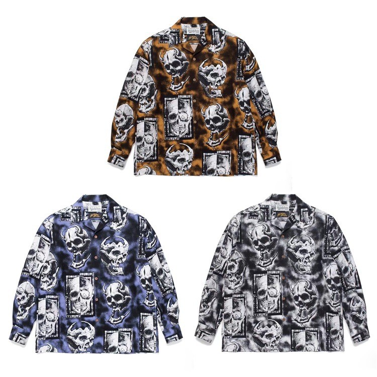 B0OY GUILTYPARTIES TIGER 56 TATTOO STUDIO SHIRT Skull Long Sleeve Shirt for Men