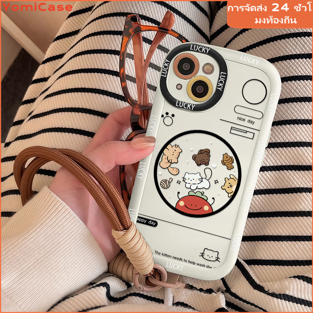 การ์ตูนน่ารักสายคล้องคอ case for OPPOA38 A54 A17 A31 A8 A15 A7 A16 A785G A574G/A77S A17/A17K A74 A16